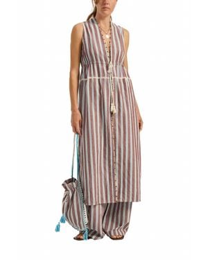 ILIO NEMA Babylon Deep V-Neck Dress - Multicolor