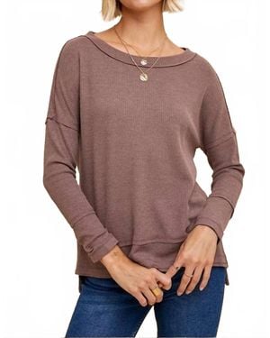 In-Loom Waffle Knit Thermal Top - Purple