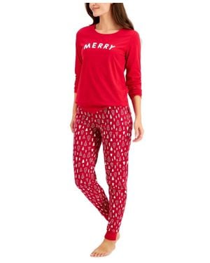 Family PJs Matching Merry Pajama Set - Red