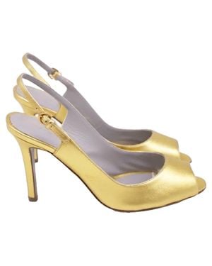 Sergio Rossi Slingback Sandal Heels - Metallic