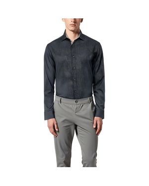 Society of Threads Pindot Polyester Button-Down Shirt - Blue