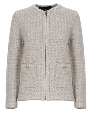 Fabiana Filippi Sequined Wool-Blend Zip Blazer - Gray