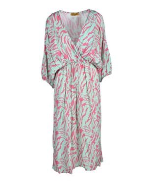 EBARRITO Abstract Polyester Dress - White