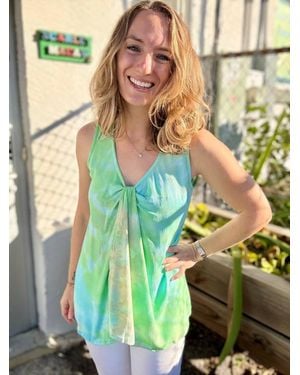Lost River Flowy Tank Top - Green