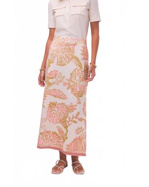 spartina 449 Castillo Jacobean Jersey Midi Skirt - Pink