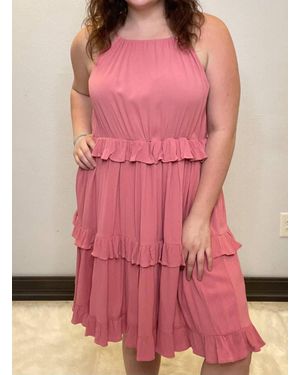 Davi & Dani Ruffled Dress - Pink