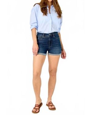 Judy Blue Tummy Control Cool Denim Shorts - Blue