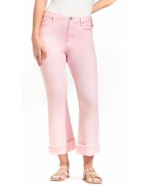 1822 Denim High Rise Cuffed Demi Boot Cut Jeans - Pink