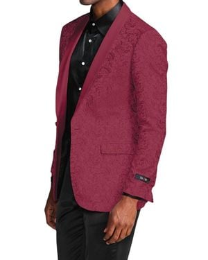 Tazzio Paisley Jacket Blazer Suit - Red