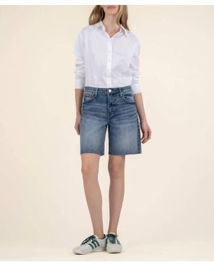 Kut From The Kloth Hailey High Rise Bermuda Shorts - Blue