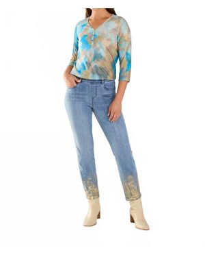 Fdj Pull-On Pencil Ankle Denim - Blue