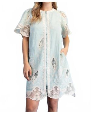 Gigio Crochet Details Dress - Blue