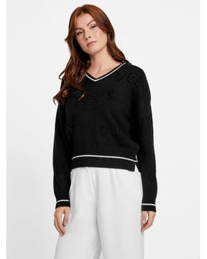 Guess Dateryn V-Neck Sweater - Black