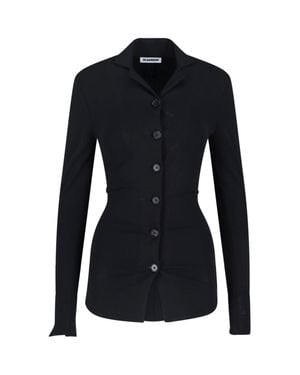 Jil Sander Camp Collar Shirt - Blue