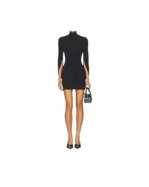 Alexander Wang Drape Back Sleeve Mini Dress - Black