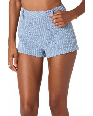 Astr Arden Denim Shorts - Blue