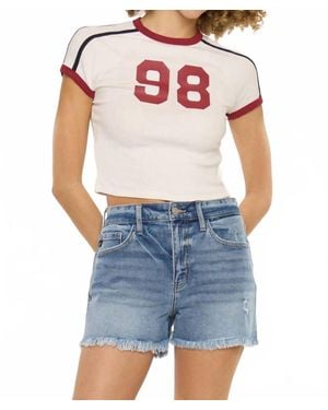 Kancan High Rise Mom Shorts - Blue