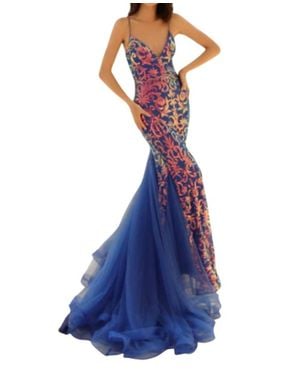 Clarisse Sequined Mermaid Gown - Blue