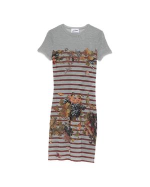 Jean Paul Gaultier Fitted Mini Dress With Floral - Gray