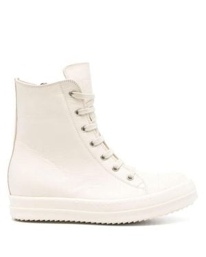 Rick Owens High-Top Leather Sneakers - Natural