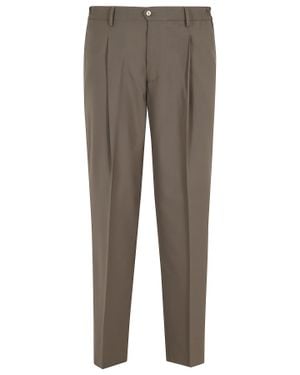 BRIGLIA Mud Easy Darts Front Belt Loops Wool-Blend Straight-Leg Pants - Gray