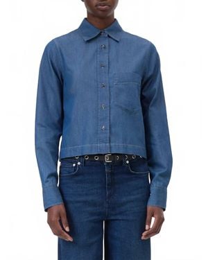 Closed Cropped Classic Shirt - Blue
