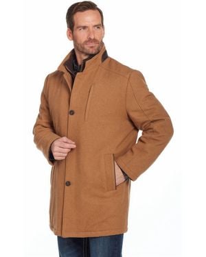 Cripple Creek Melton Zip And Button Front Coat - Brown