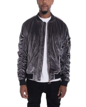 TRUEDAMES Casual Slim Fit Bomber Jacket - Gray