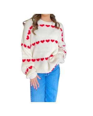 ..,merci Heart Pattern Sweater - Blue