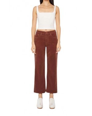 Mother Mid Rise Maven Corduroy Ankle Jeans - Red