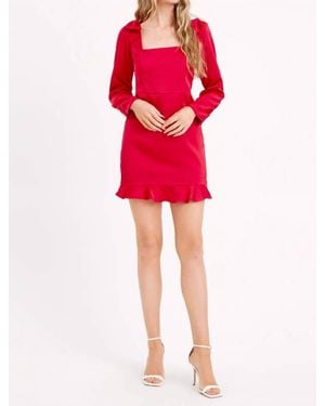 Adelyn Rae Ashley Satin Bow Dress - Red