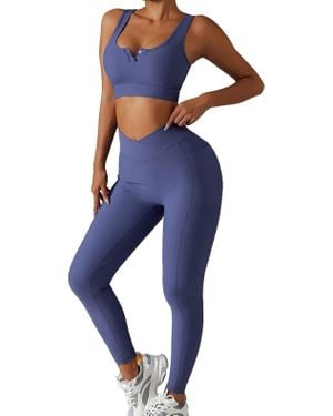 Rockstar Peach Body Pocket Leggings - Blue