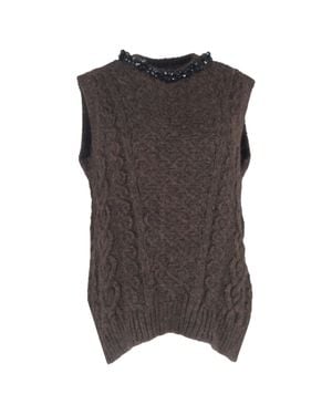 Simone Rocha Bead-Embellished Vest - Brown