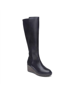 Aetrex Rose Wedge Tall Boot - Black