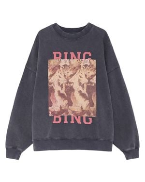 Anine Bing Faded Sweatshirt With Vintage Tiger Graphic - Blue