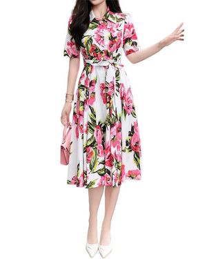 BURRYCO Short Sleeve Shirtdress - Red