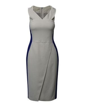 Antonio Berardi Color Block Sleeveless Midi Dress - Gray
