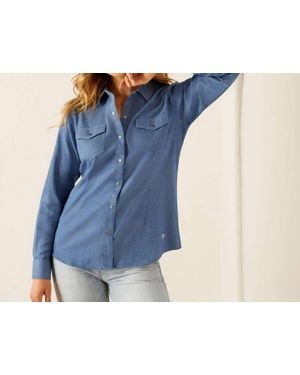 Ariat Western Long Sleeve Snap Shirt - Blue