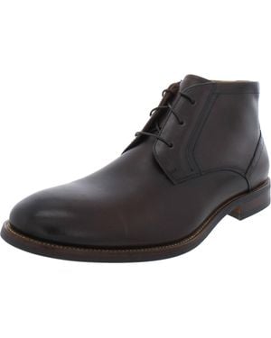 Florsheim Rucci Leather Block Heel Chukka Boots - Black