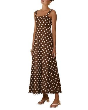 LOEY Printed Maxi Dress - Brown