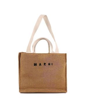 Marni Raffia Large Tote Bag - Brown