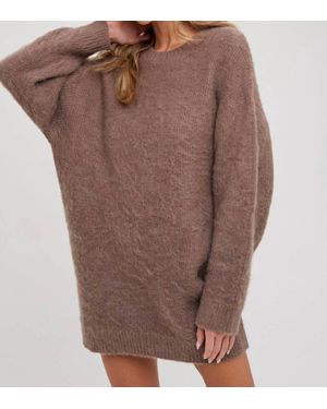 Bluivy Alpaca Blend Boucle Tunic - Brown