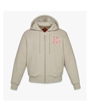 MCM Year Of The Snake Bouclé Zip Hoodie - Gray