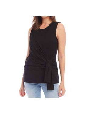 Karen Kane Bevin Side Drape Top - Black
