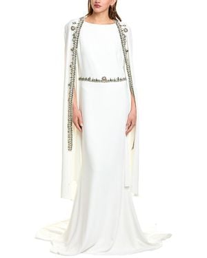 Reem Acra Cape Gown - White