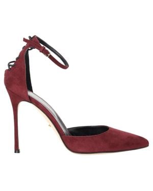 Sergio Rossi Pointed Toe Ankle Strap Pumps - Red