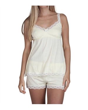 Twelve Eighty Eight Katerina Camisole Boxer Pajama Set - White