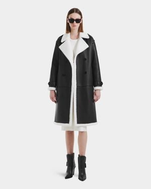 Rudsak Darcy Vegan Leather & Teddy Trench - Black
