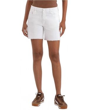 Kut From The Kloth Hailey High Rise Short With Raw Hem - White