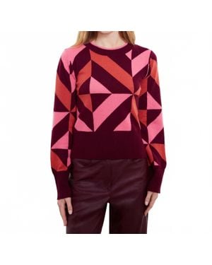 Isla Gabby Geo Crew Top - Red